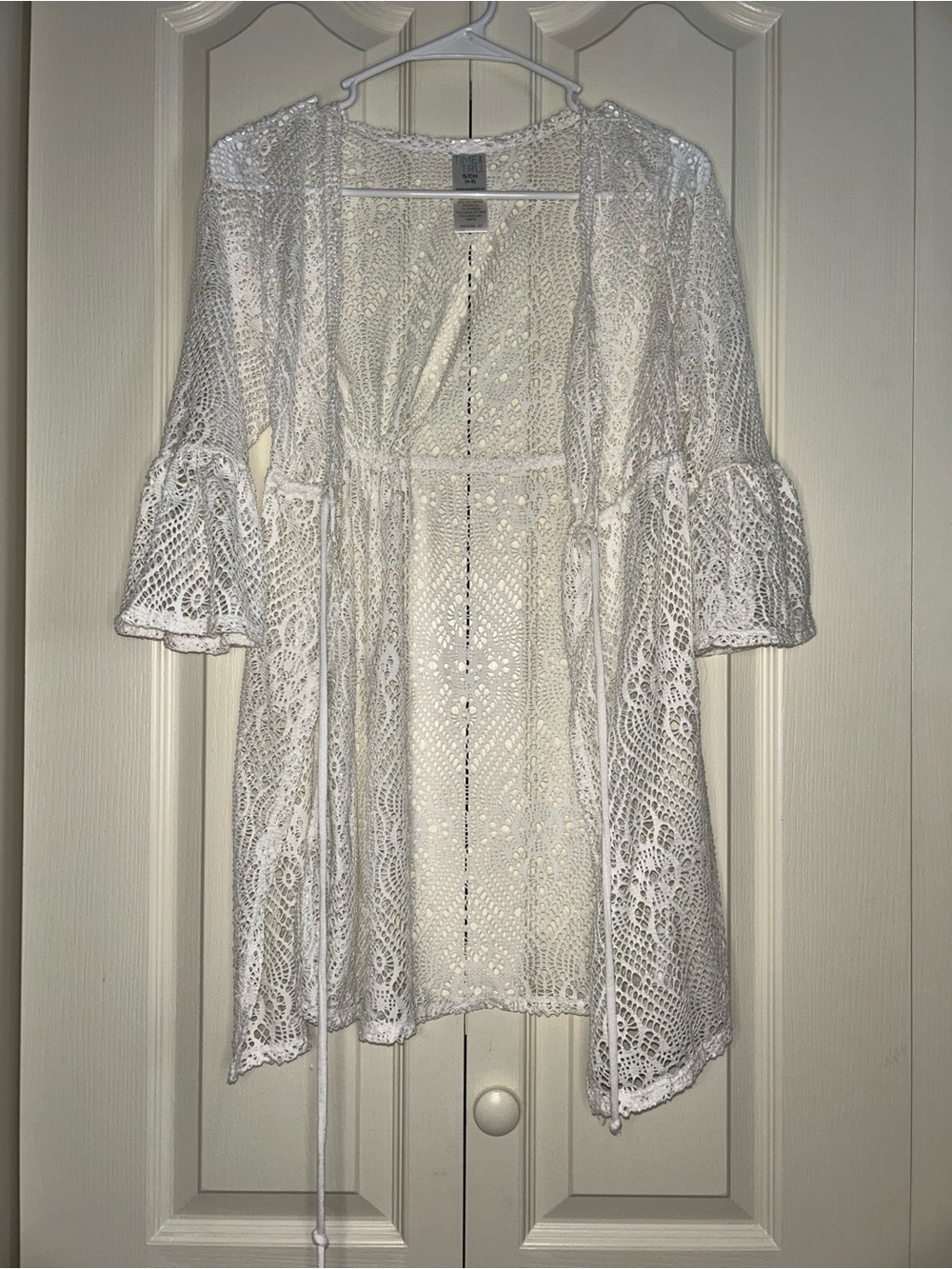 Time and Tru White Mesh Bathing Suit Coverup